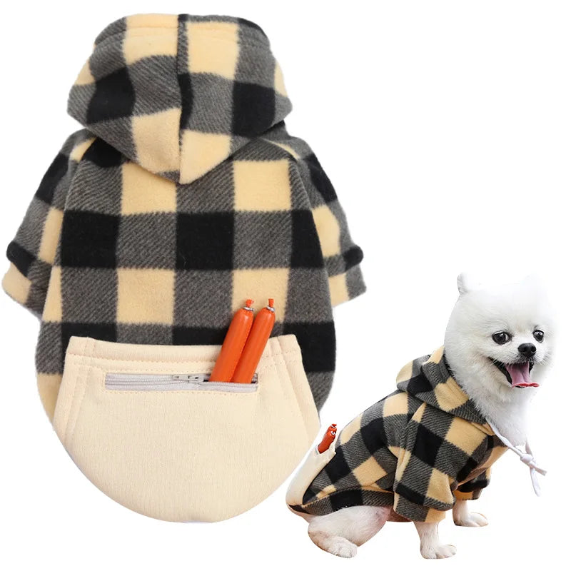 Dog Winter Coat  Pet Jacket Plaid Reversible  Vest Cold Weather Dog Clothes Pet Apparel for Small Medium Large Dogs