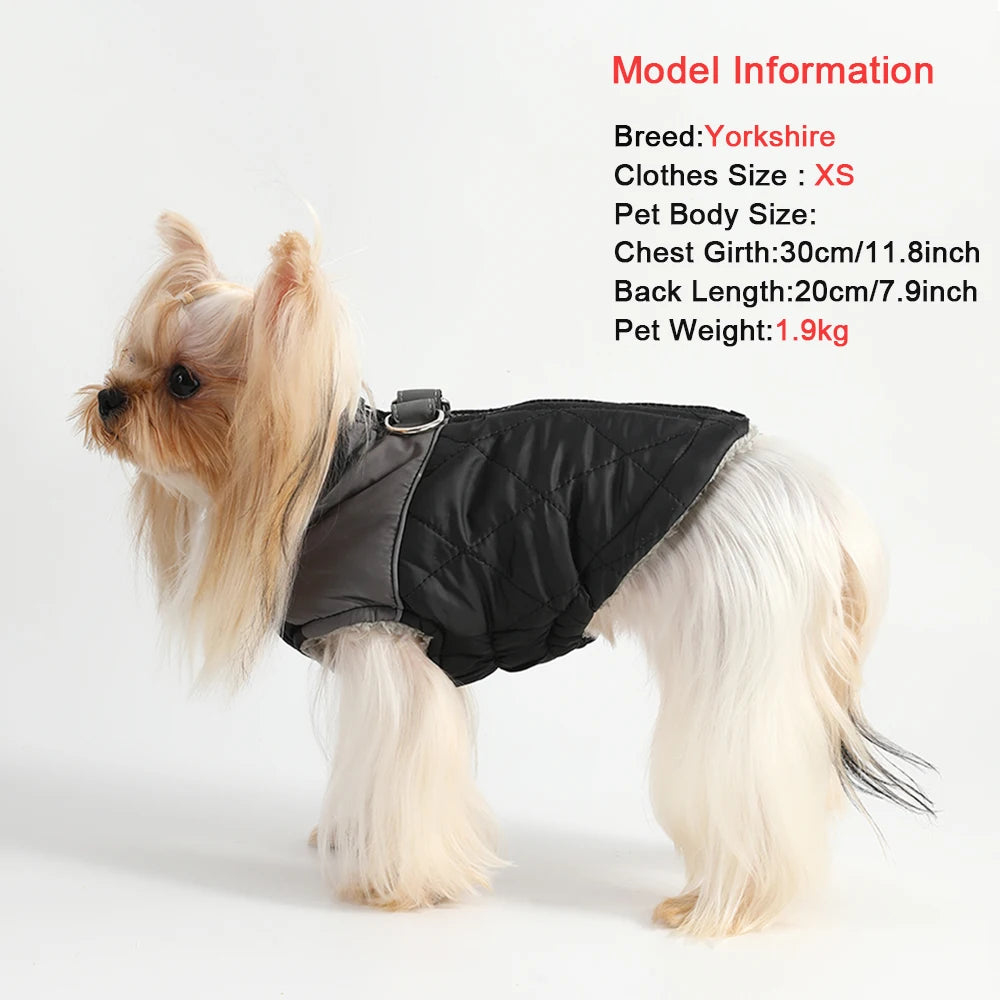 Dog Clothes Winter Warm Fleece Jacket For Small Dogs Outdoor Reflective Puppy Coat With Zipper Cat Vest Chihuahua Pet Apparel