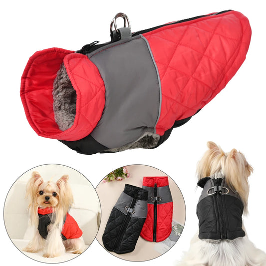 Dog Clothes Winter Warm Fleece Jacket For Small Dogs Outdoor Reflective Puppy Coat With Zipper Cat Vest Chihuahua Pet Apparel